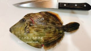 カワハギの薄造りの作り方 くぅのおうち居酒屋