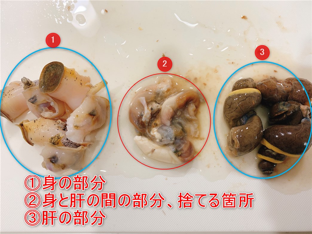 白バイ貝の捌き方